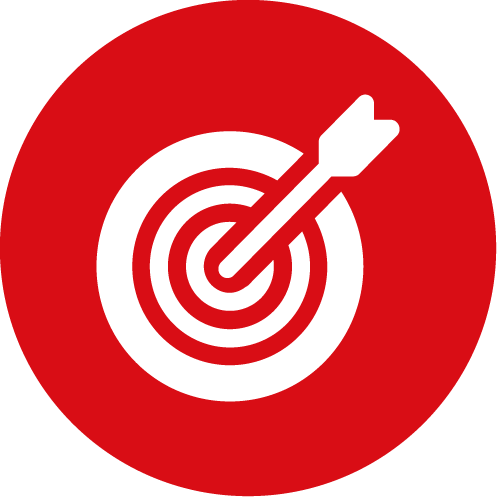 Círculo rojo con una diana blanca